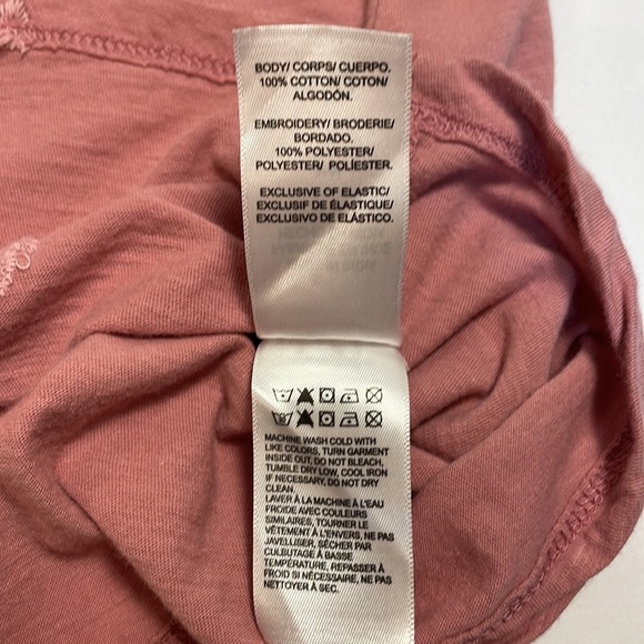 Lucky Brand Boho Smocked Leaf Embroidered Tassels Elbow Sleeves Dusty Pink Top M - Picture 11 of 13